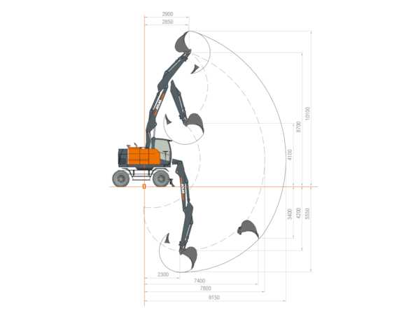 Excavator pe roti Atlas  175W SR Excavator mobil hidraulic (coadă scurtă) de vanzare
